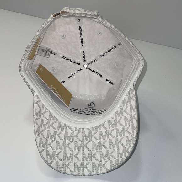 Michael Kors Signature MK Logo Baseball Cap Hat, White One Size.NWT - Picture 7 of 8